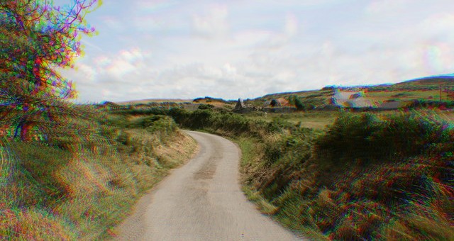 lightly psychedelic country lane